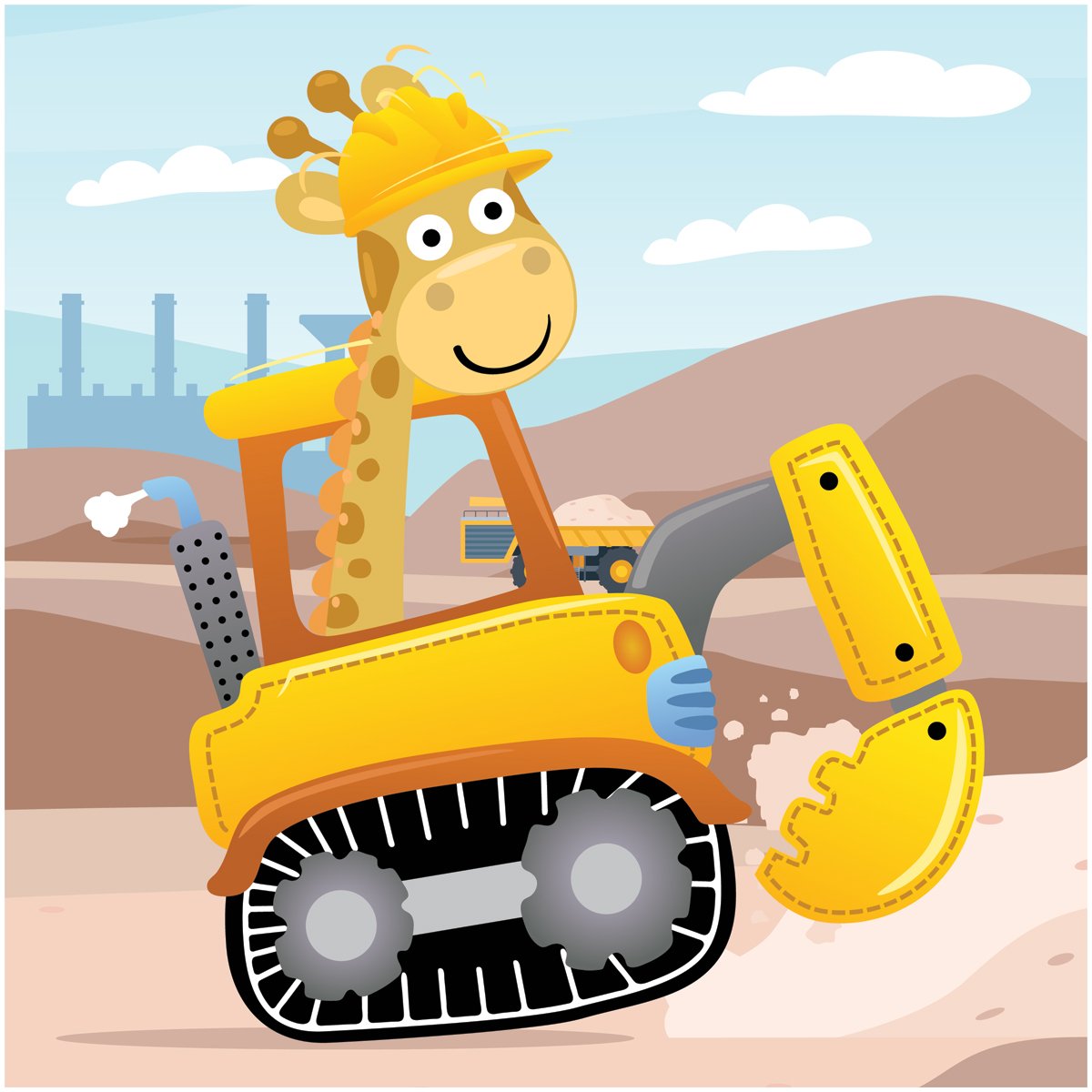 превью Пазл 16 эл. Maxi ТРИ СОВЫ «Жираф-строитель»