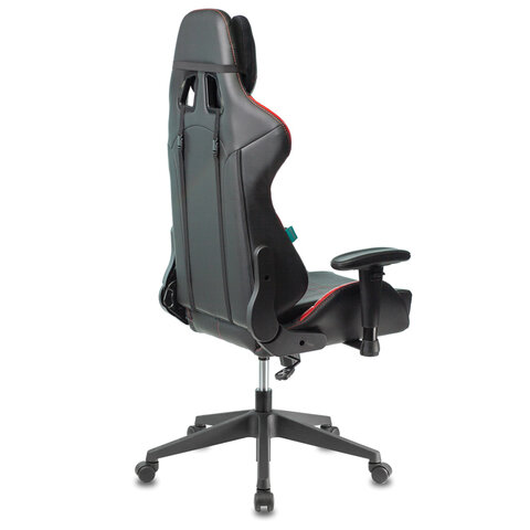 Кресло компьютерное Zombie VIKING 5 AERO, 2 подушки, экокожа, черное/красное