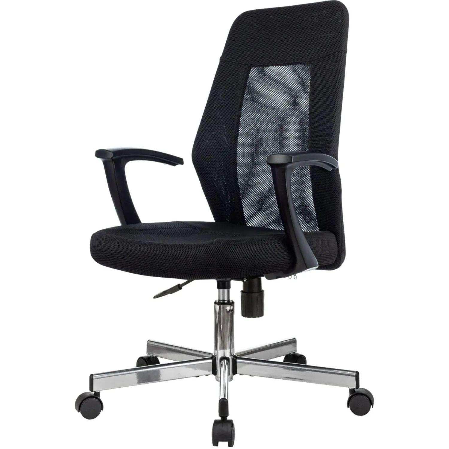 превью Кресло офисное Easy Chair 225 DSL чёрное (сетка/ткань, металл)
