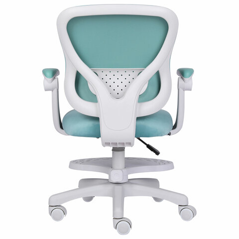 Кресло детское с подставкой для ног BRABIX «Sky MG-206», велюр, голубое