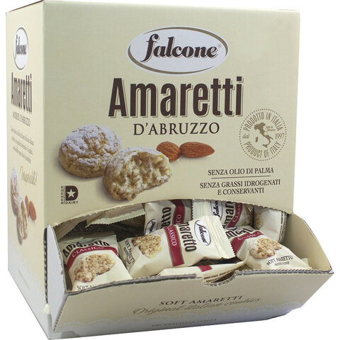 превью Печенье сдобное FALCONE «Amaretti» мягкое classico, 1 кг (100 шт. по 10 г), в коробке Office-box