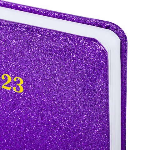 Ежедневник датированный 2023 А5 138×213мм BRAUBERG Sparkle, фиолетовый