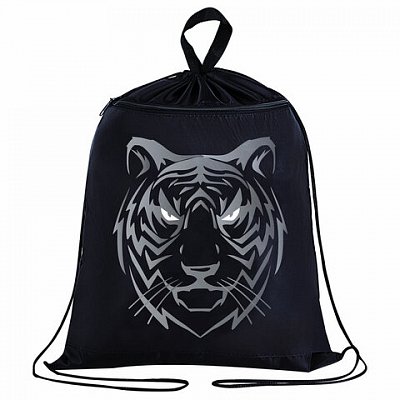 Мешок для обуви BRAUBERG, с петлёй, карман на молнии, 47×37 см, «Tiger»