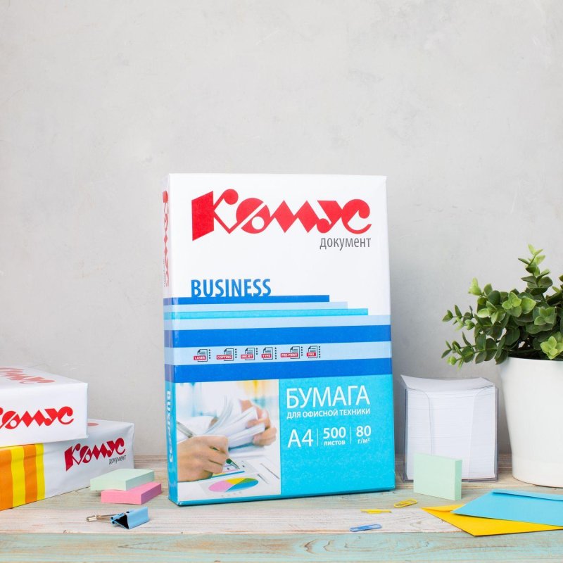 Бумага КОМУС ДОКУМЕНТ Business (А4, марка В, 80 г/кв. м, 500 л)