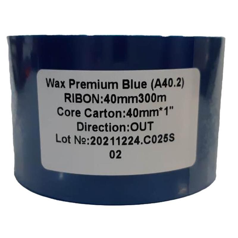 превью Риббон Wax Premium blue 40 мм х 300 м OUT (диаметр втулки 25.4 мм)