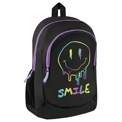 Рюкзак ArtSpace Classic «Smile», 40×29×18см, 2 отделения, 2 кармана, PU покрытие, уплотн. спинка