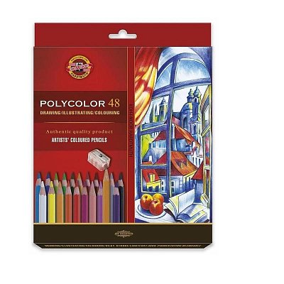 Карандаши цветные Koh-I-Noor Polycolor художественные 48 цветов шестигранные с точилкой