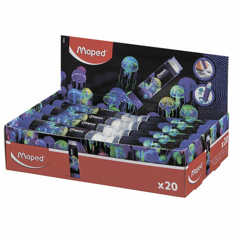 Ластик выдвижной MAPED (Франция) «Deepsea Paradise», 88×26х21 мм, яркий цвет корпуса