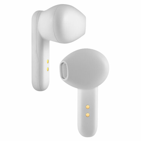 Наушники с микрофоном (гарнитура) DEFENDER TWINS 920, Bluetooth, беспроводные, белые, 