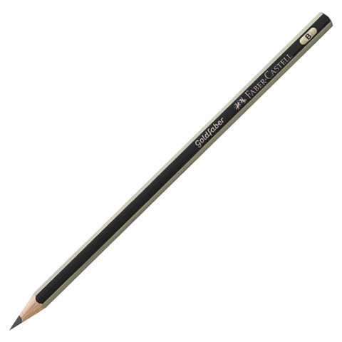 Карандаш чернографитный FABER-CASTELL, 1 шт., «1221», B, без резинки, корпус черный