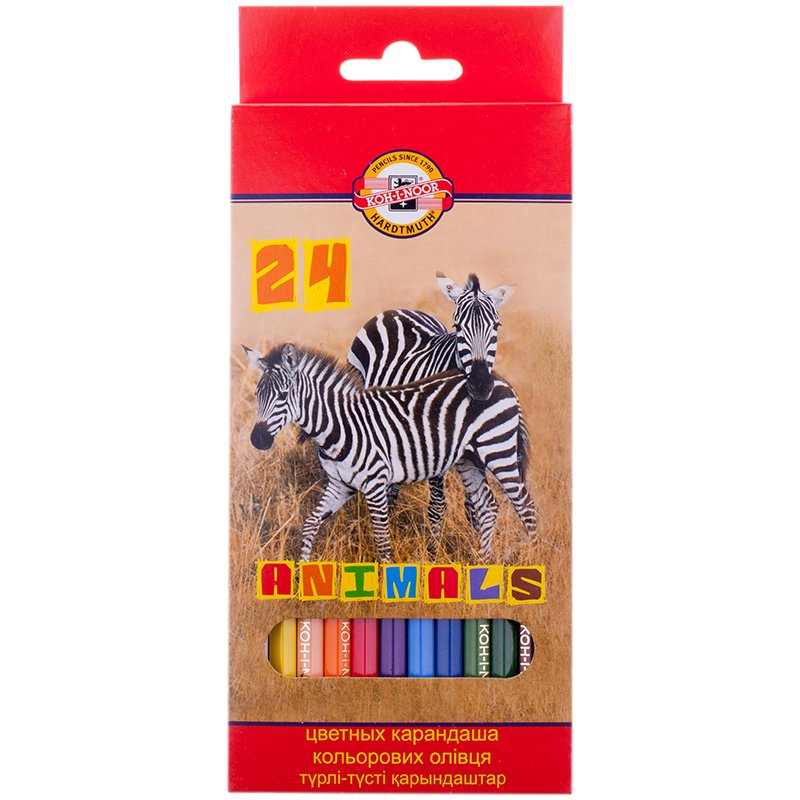 превью Карандаши цветные Koh-I-Noor Animals 24 цвета
