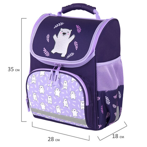Ранец ПИФАГОР BASIC, 1 отделение, 3 кармана, эргономичная спинка, «Happy bear», 35×28х18 см