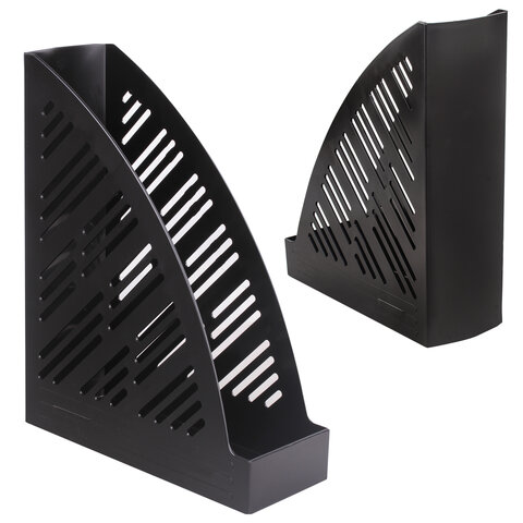 Лоток вертикальный для бумаг BRAUBERG «Standard+», 250×90×300 мм, черный, 237224