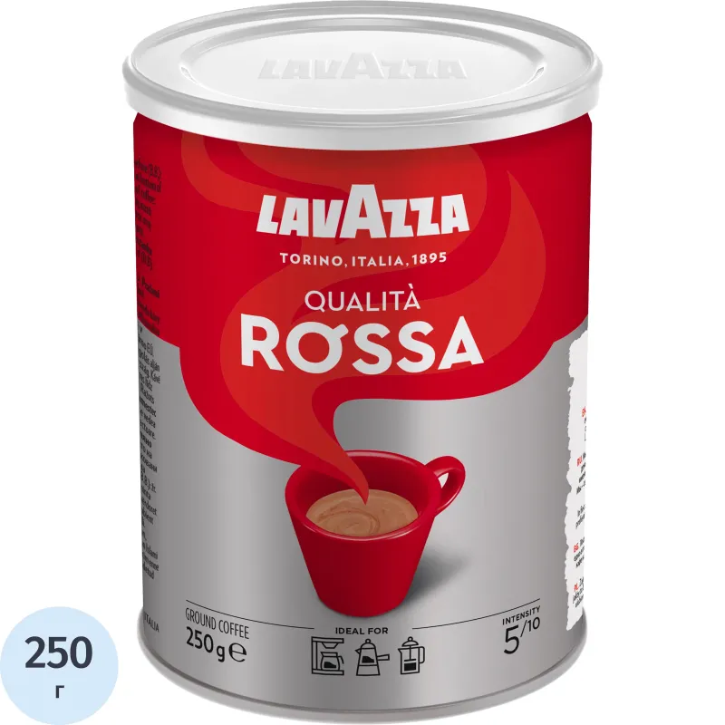 Кофе молотый Lavazza Rossa 250 г (железная банка)