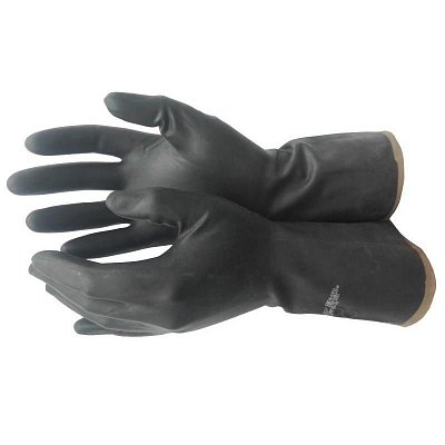 Перчатки защитные КЩС тип-2 из латекса черные (размер 9)