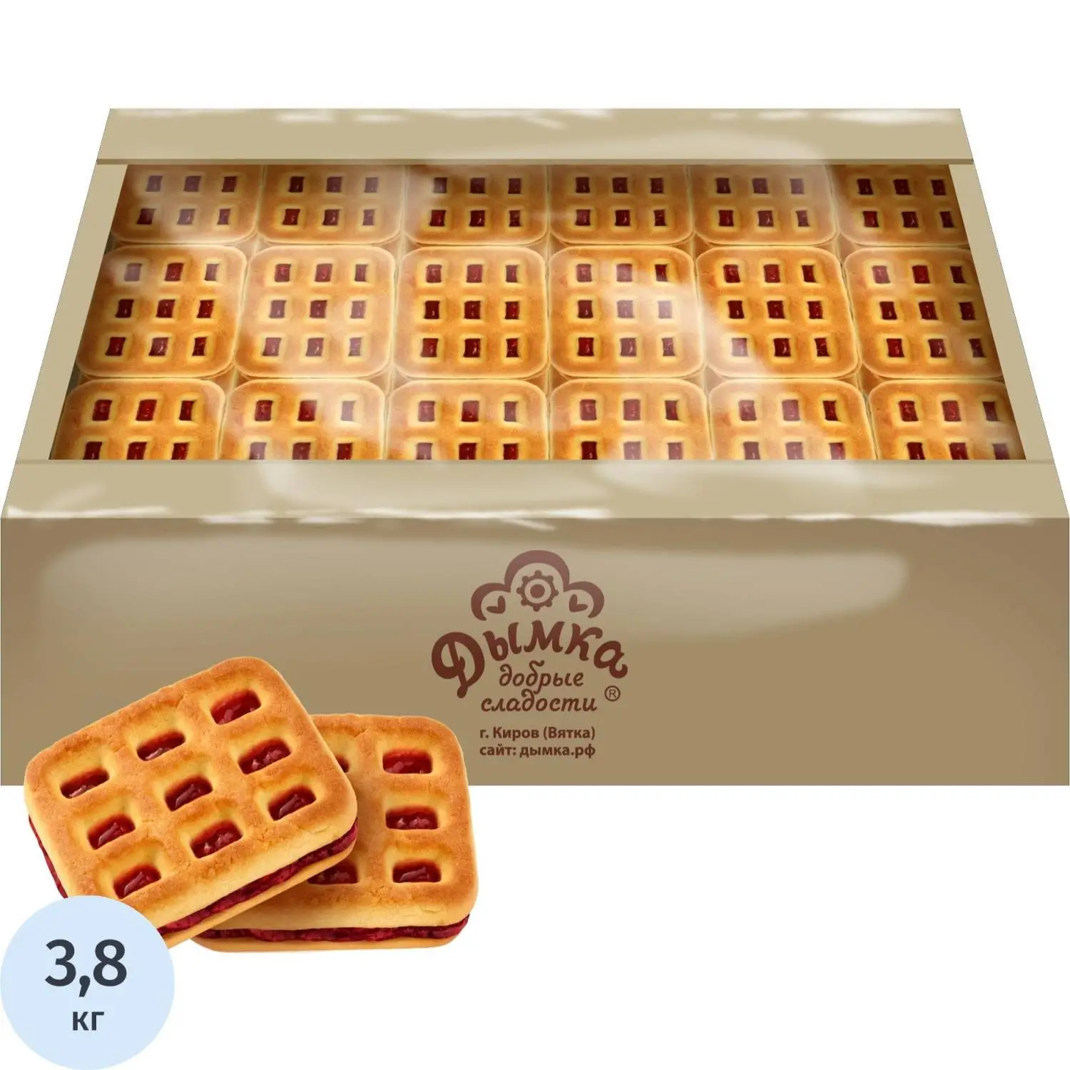 превью Печенье Дымка Вафелька с вишневой начинкой, 3.8кг