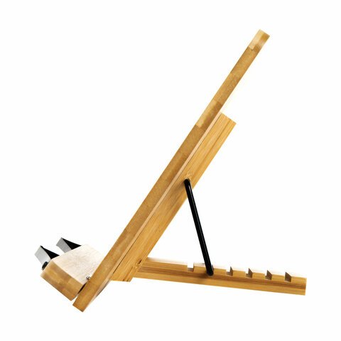 Подставка для книг и планшетов большая бамбуковая BRAUBERG, 34×24 см, регулируемый угол