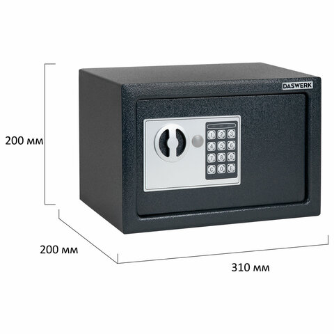 Сейф мебельный DASWERK SC-200EL (200×310х200 мм), электронный замок, графит