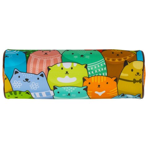 Пенал-тубус BRAUBERG, с эффектом Soft Touch, мягкий, «Cats», 22×8 см, 229008
