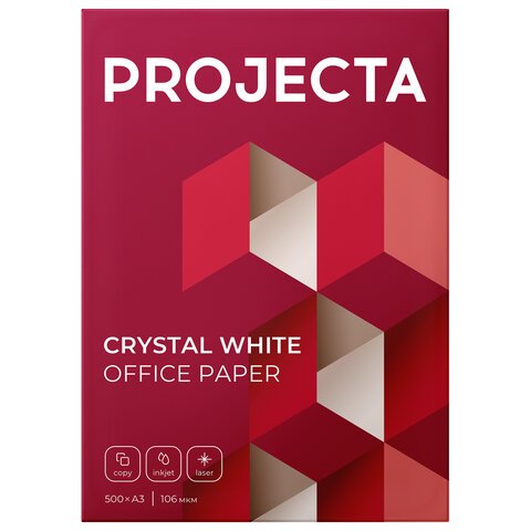 Бумага офисная БОЛЬШОГО ФОРМАТА (297×420)А380 г/м2500лмарка АPROJECTAРоссия168% (CIE)