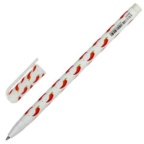 Ручка шариковая BRAUBERG SOFT TOUCH STICK «CHILI PEPPER», СИНЯЯ, мягкое покрытие, узел 0.7 мм