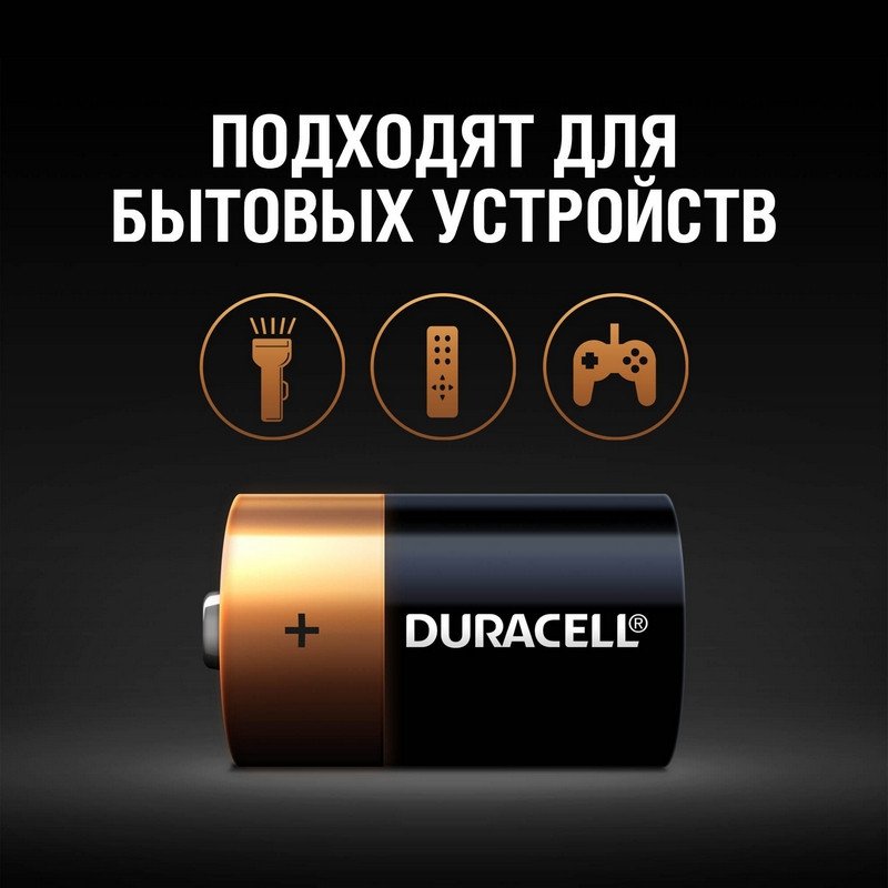 Батарейки Duracell D/373/LR20, 1.5В, алкалиновые, 2 шт. в блистере