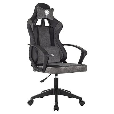 Кресло компьютерное BRABIX ''Forcer GM-127''2 подушкиэкокожа/велюрчерное/серое533216