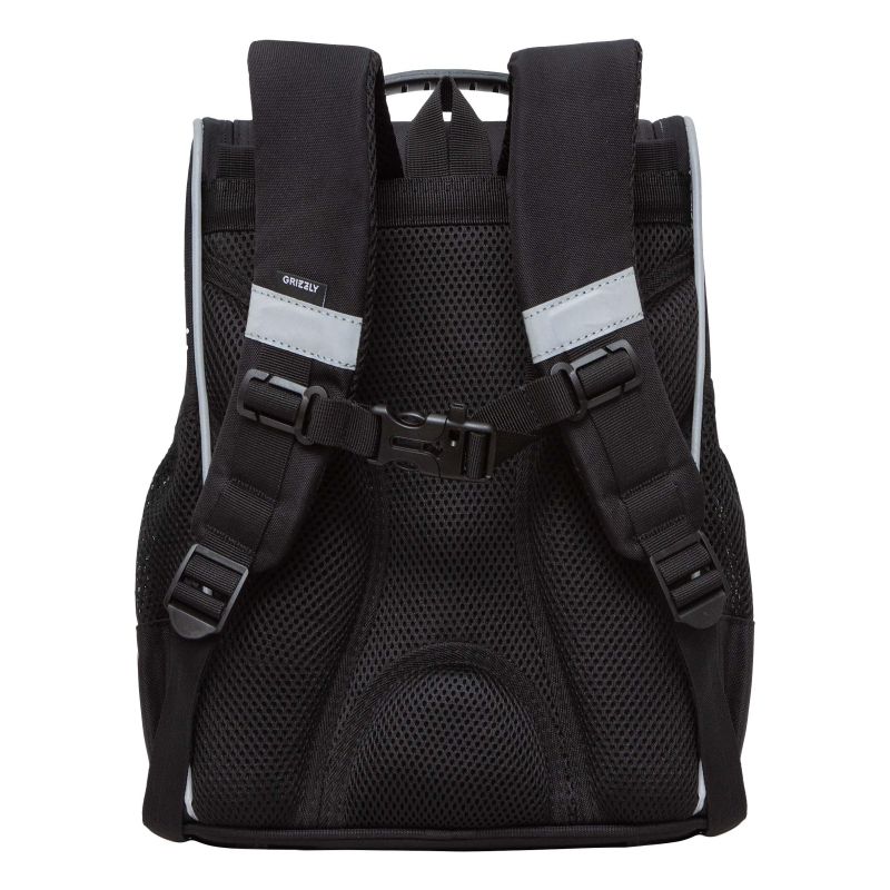Рюкзак школьный GRIZZLY RAm-385-4/1 с мешком черный