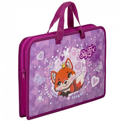 Папка на молнии с ручками ЮНЛАНДИЯ А41 отделениепластикширина 40 мм«Sly fox»270945