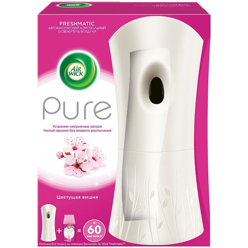 Автоматический освежитель воздуха Air Wick Pure + сменный баллон Цветущая вишня 250 мл