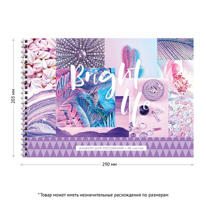 Альбом для рисования 48л., А4, на гребне ArtSpace «Стиль. Bright life»