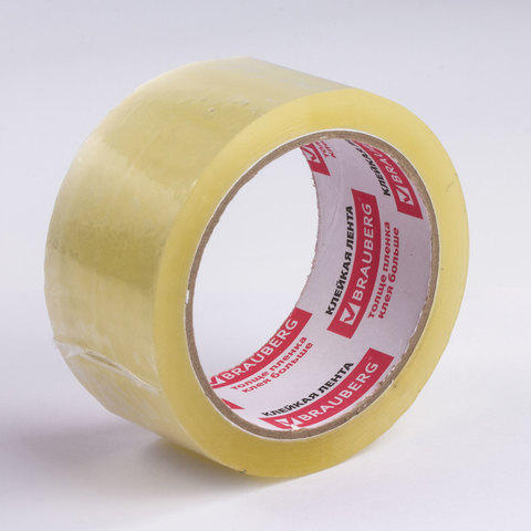 Клейкие ленты 48 мм х 60 м, упаковочные, BRAUBERG, комплект 6 шт., прозрачные