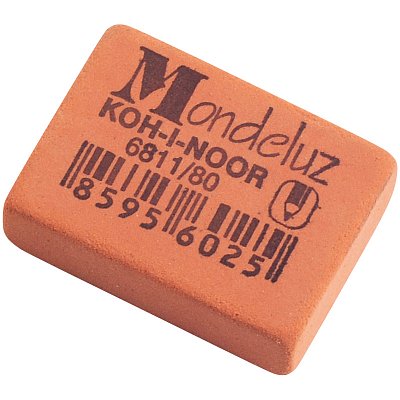 Ластик Koh-I-Noor «Mondeluz» 80, прямоугольный, натуральный каучук, 26×18.5×8мм