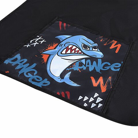 Накидка фартук с нарукавниками для труда ПИФАГОР, 1 карман, 46×54 см, «Angry shark»