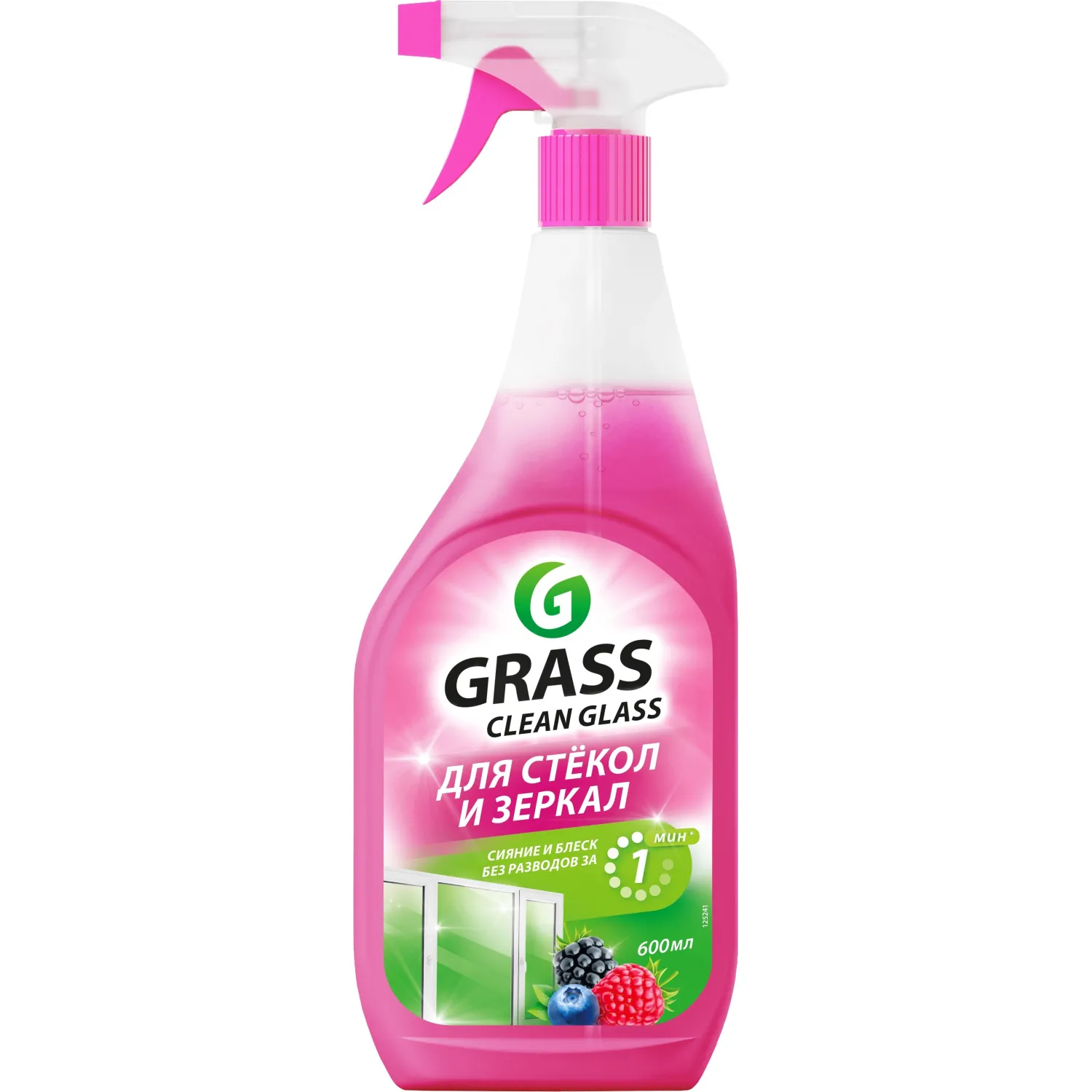 превью Средство для мытья стёкол и зеркал Grass Clean Glass Лесные ягоды 0.6 л