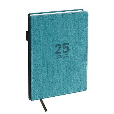 Ежедневник датированный 2025г., А5, 176л., твердый переплет, кожзам, BG «Fillsta. Teal», бирюзовый