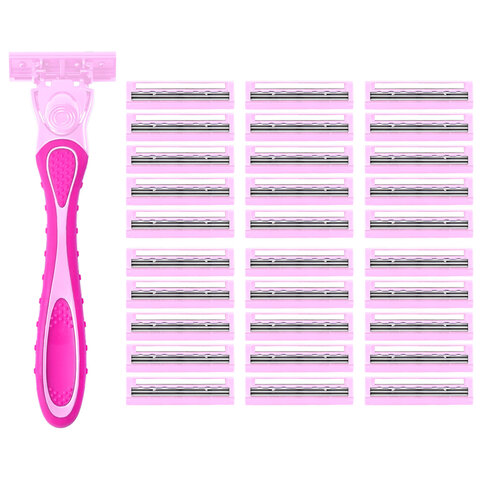 Бритвенный станок многоразовый женский, 3 лезвия, 31 кассета, розовый, X-ONE (ИКС-УАН)