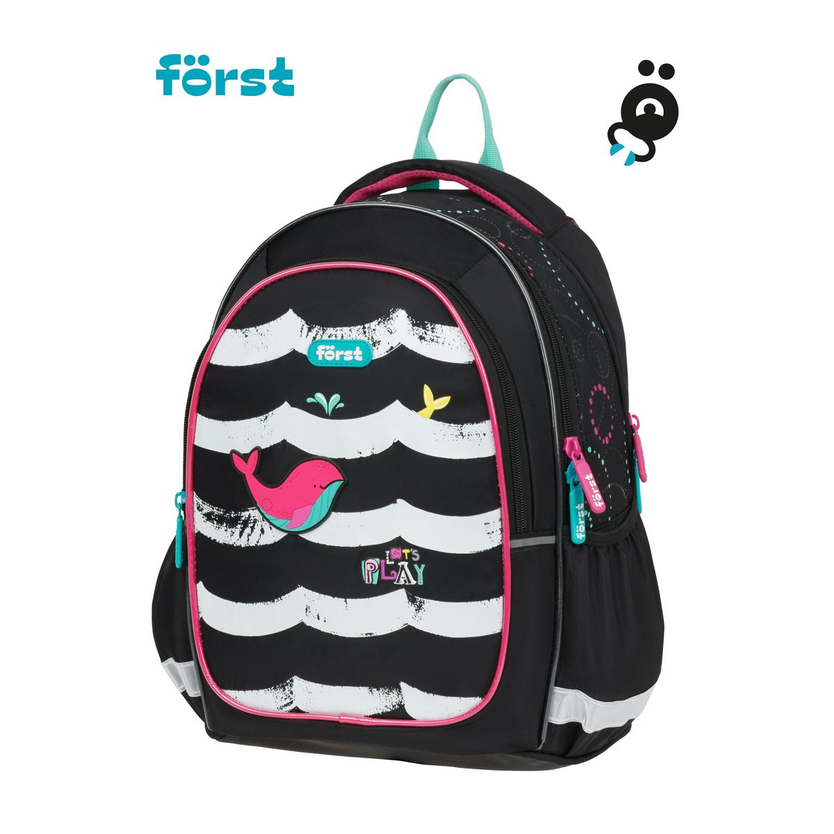 Рюкзак Först F-Cute «Whale» 37×29×17 см, 3 отделения, 2 кармана, эргономичная спинка