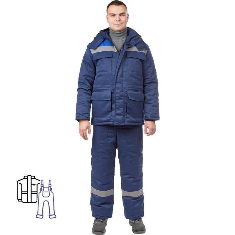 Костюм рабочий зимний муж з12-КПК с СОП син/вас 48-50/182-188
