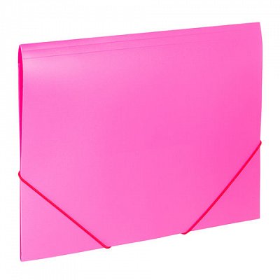 Папка на резинках BRAUBERG «Office», розовая, до 300 листов, 500 мкм