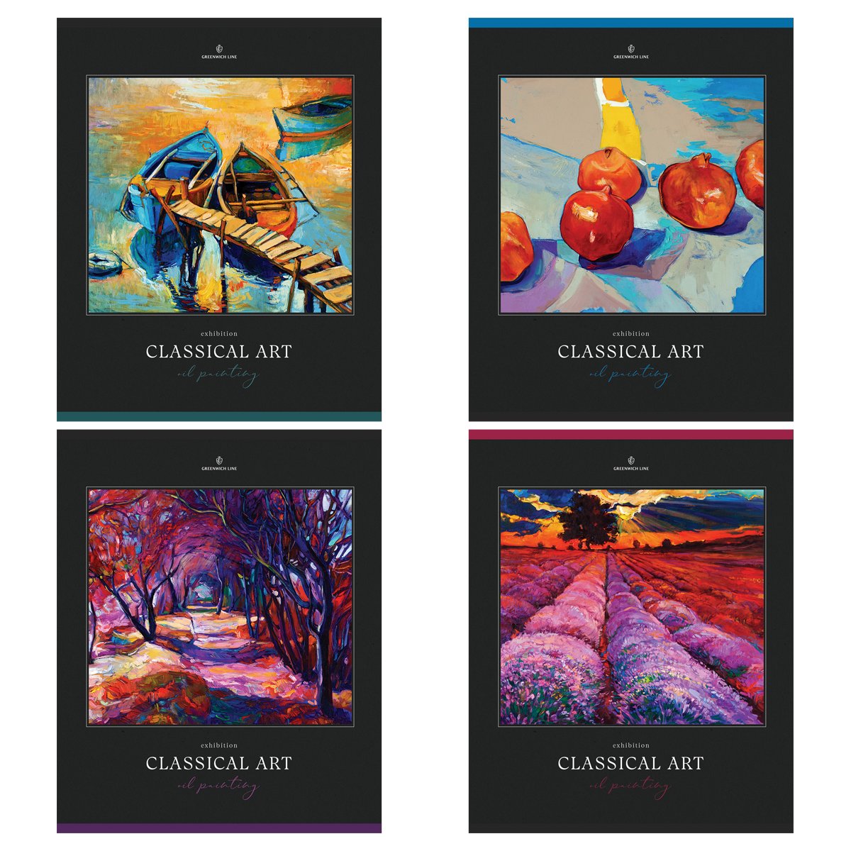 превью Тетрадь 80л., А5, клетка Greenwich Line «Classical art», глянцевая ламинация, sandy-touch лак, 70г/м2