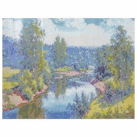Картина стразами (алмазная мозаика), 30×40 см, ОСТРОВ СОКРОВИЩ «Проточная река», без подрамника