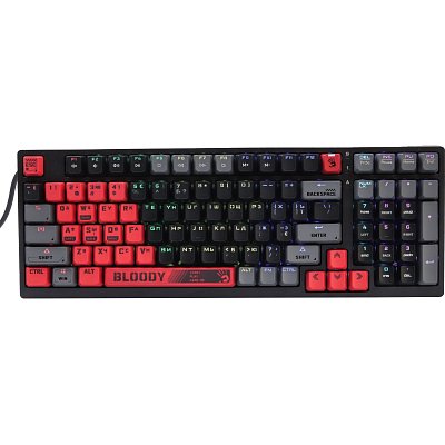 Клавиатура A4Tech Bloody(S98 SPORTS RED BLMS RED PLUS)мех. кр/чер USBgam. LED