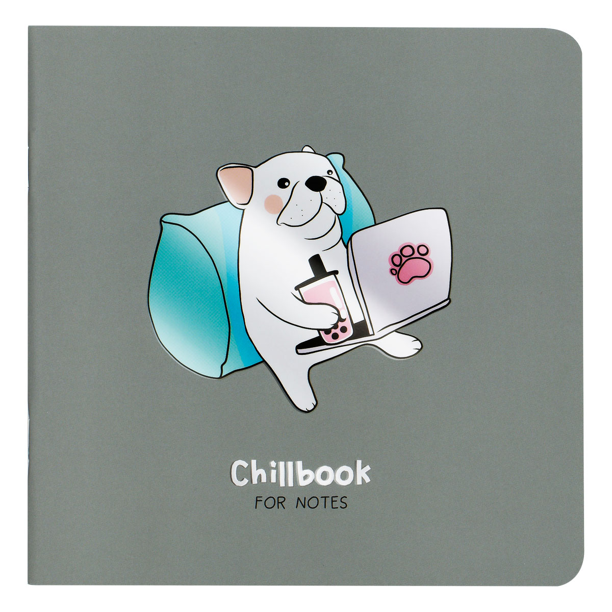 Записная книжка 170×170 мм 40л. на скрепке MESHU «Chillbook», soft-touch ламинация, выборочный УФ-лак, блок без линовки, 80г/м2