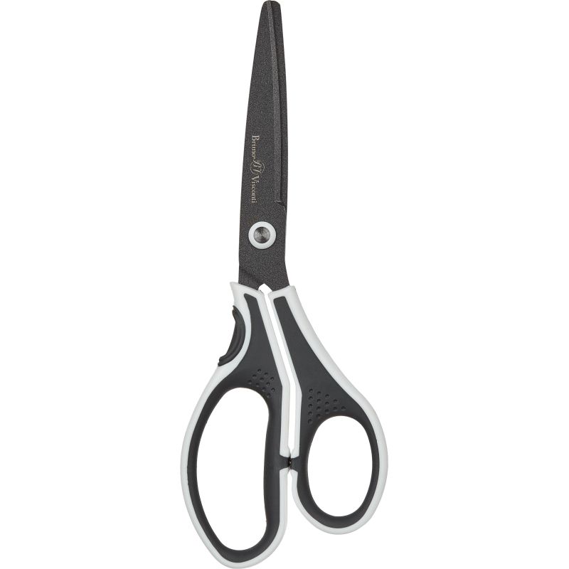 Ножницы Bruno Visconti FINECUT 210мм, тефл. покр, прорезин. ручки, ч/б,60-0026