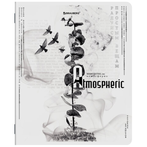Тетради ДЭК А5 48 л. КОМПЛЕКТ 5 шт. BRAUBERG скоба, клетка, матовая ламинация, BLACK&WHITE