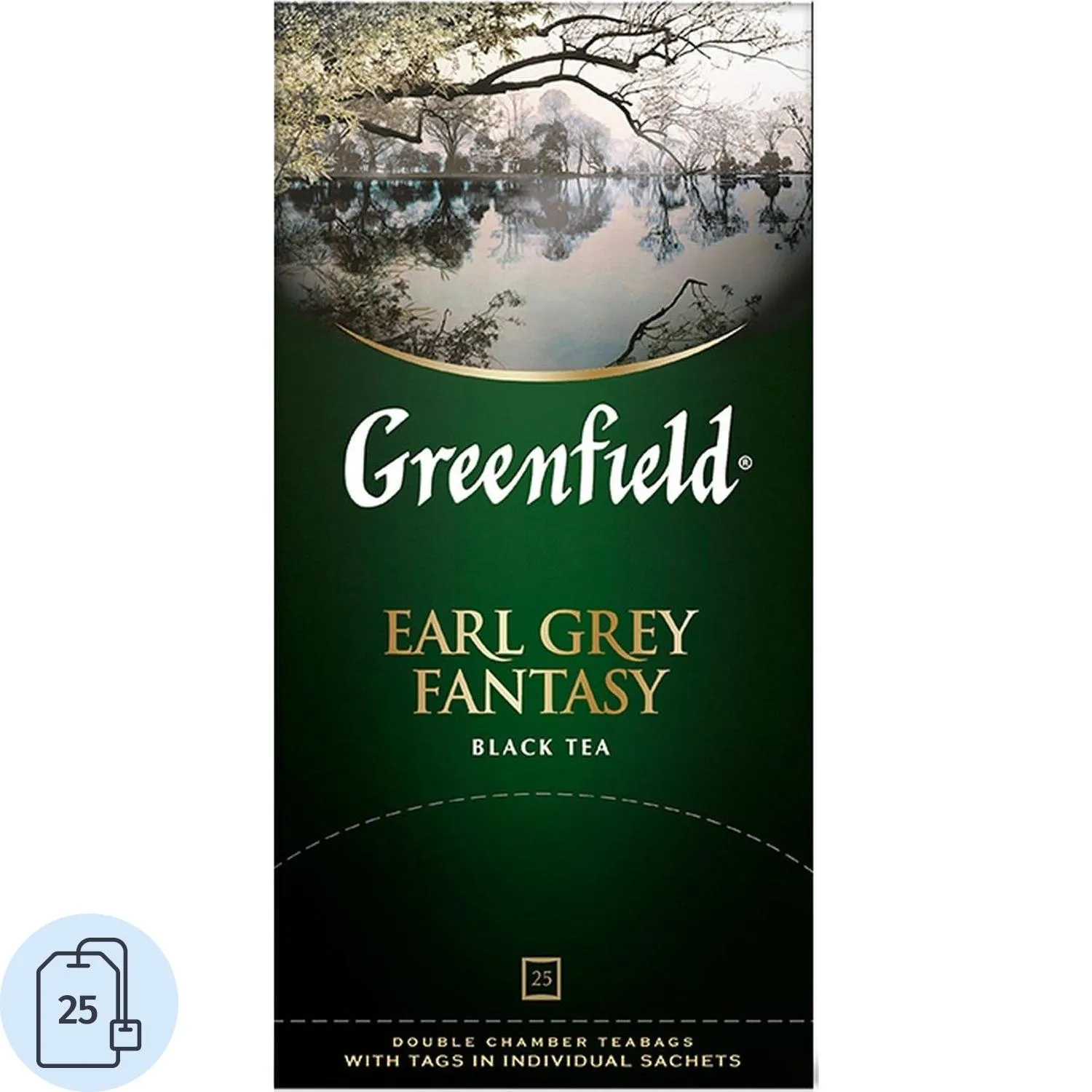 Чай чёрный Greenfield Earl Grey Fantasy 25 пакетиков (бергамот)
