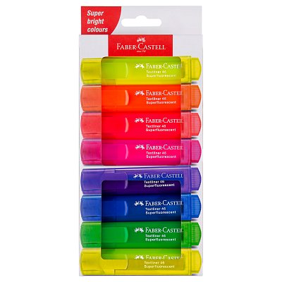 Набор текстовыделителей Faber-Castell «46 Superfluorescent» 7 флуоресцентных цв., 8шт., 1-5мм, картон. уп. 