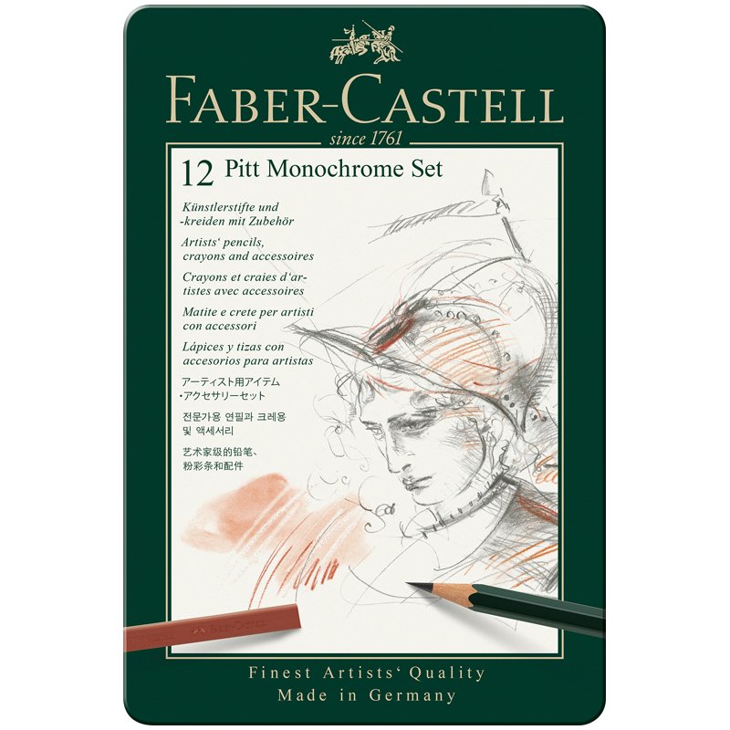 Набор графических материалов Faber-Castell Pitt Monochrome 12 штук