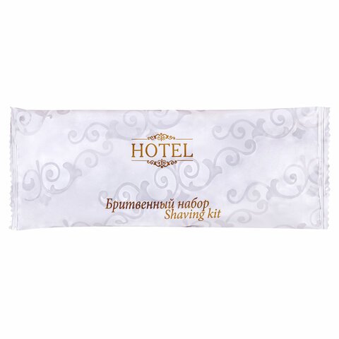 Бритвенный набор КОМПЛЕКТ 200 шт., HOTEL (крем для бритья + станок), саше, флоупак
